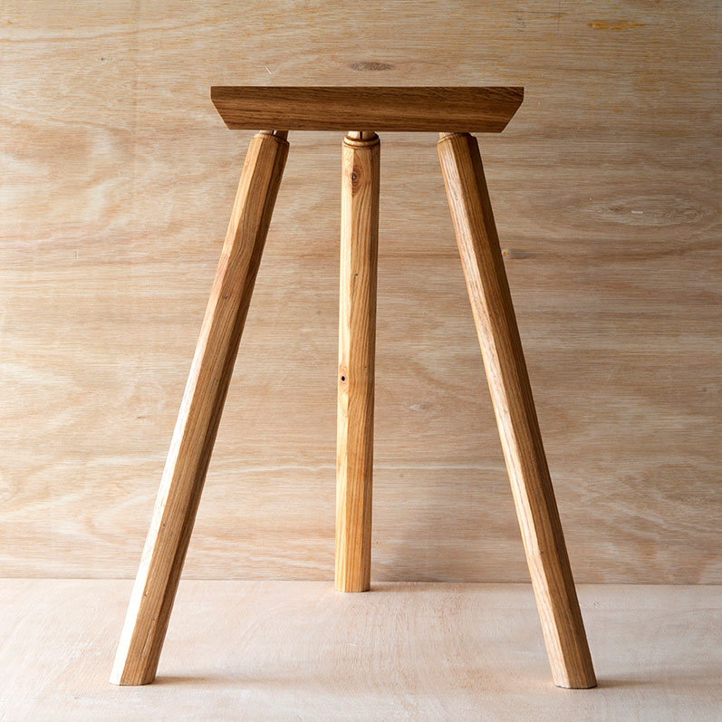 oak stool front